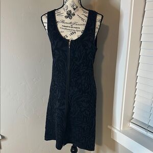 Black Zip Front Body Con Dress